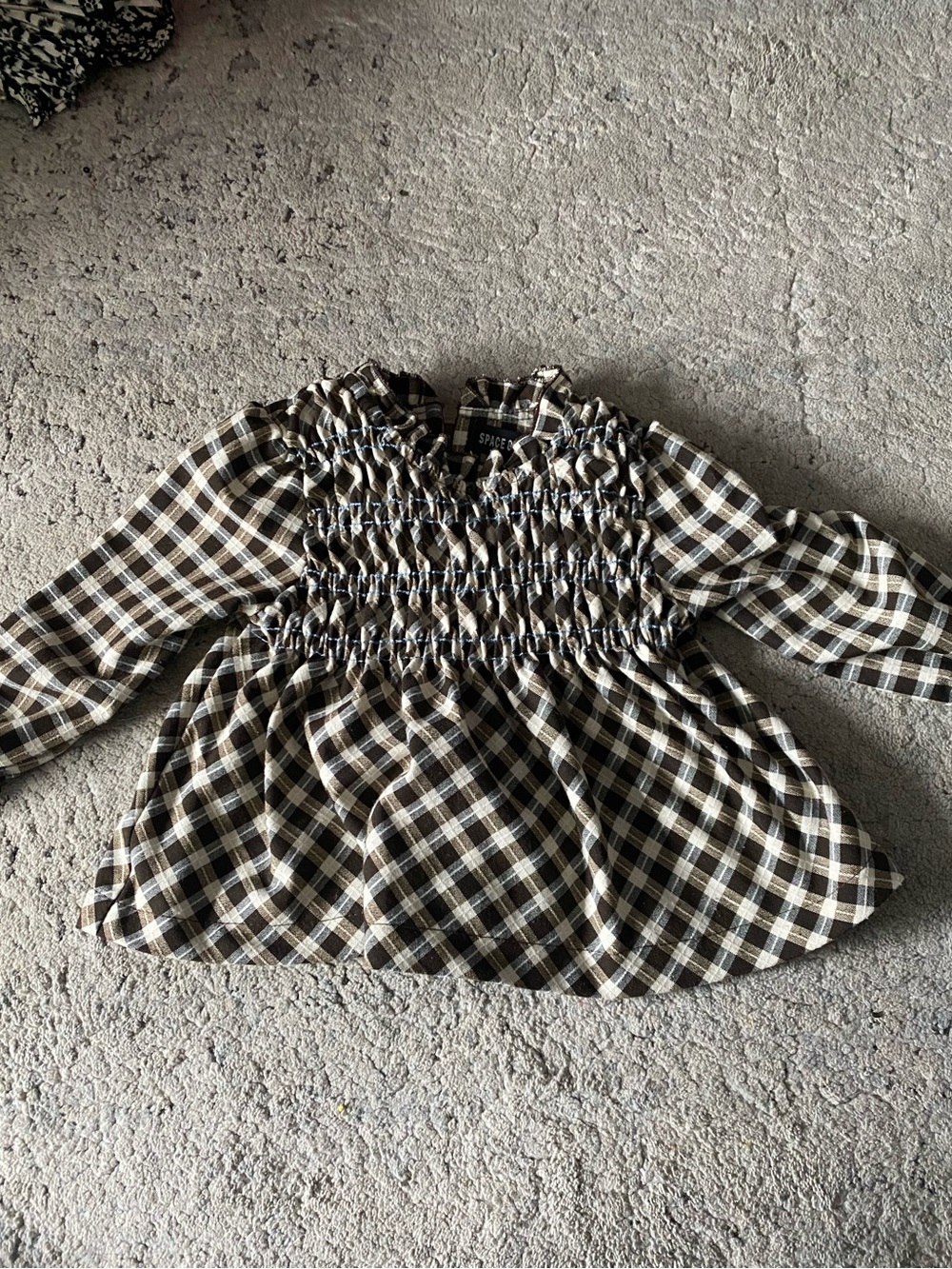 Smocked Plaid Long Sleeve Dress Sz 18M